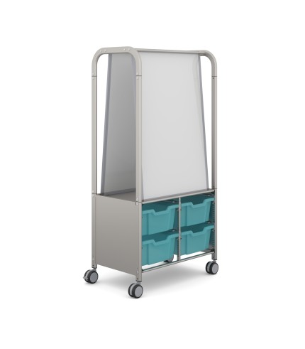 Callero MakerHub Silver Trolley 4 Deep Antimicrobial Kiwi Jelly Trays