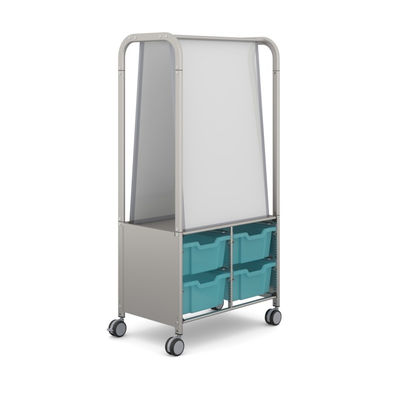 Callero MakerHub Silver Trolley 4 Deep Antimicrobial Kiwi Jelly Trays