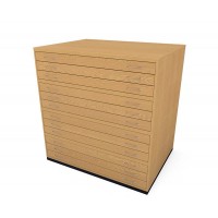 A0 12 Drawer Traditional Wooden Plan Chest
